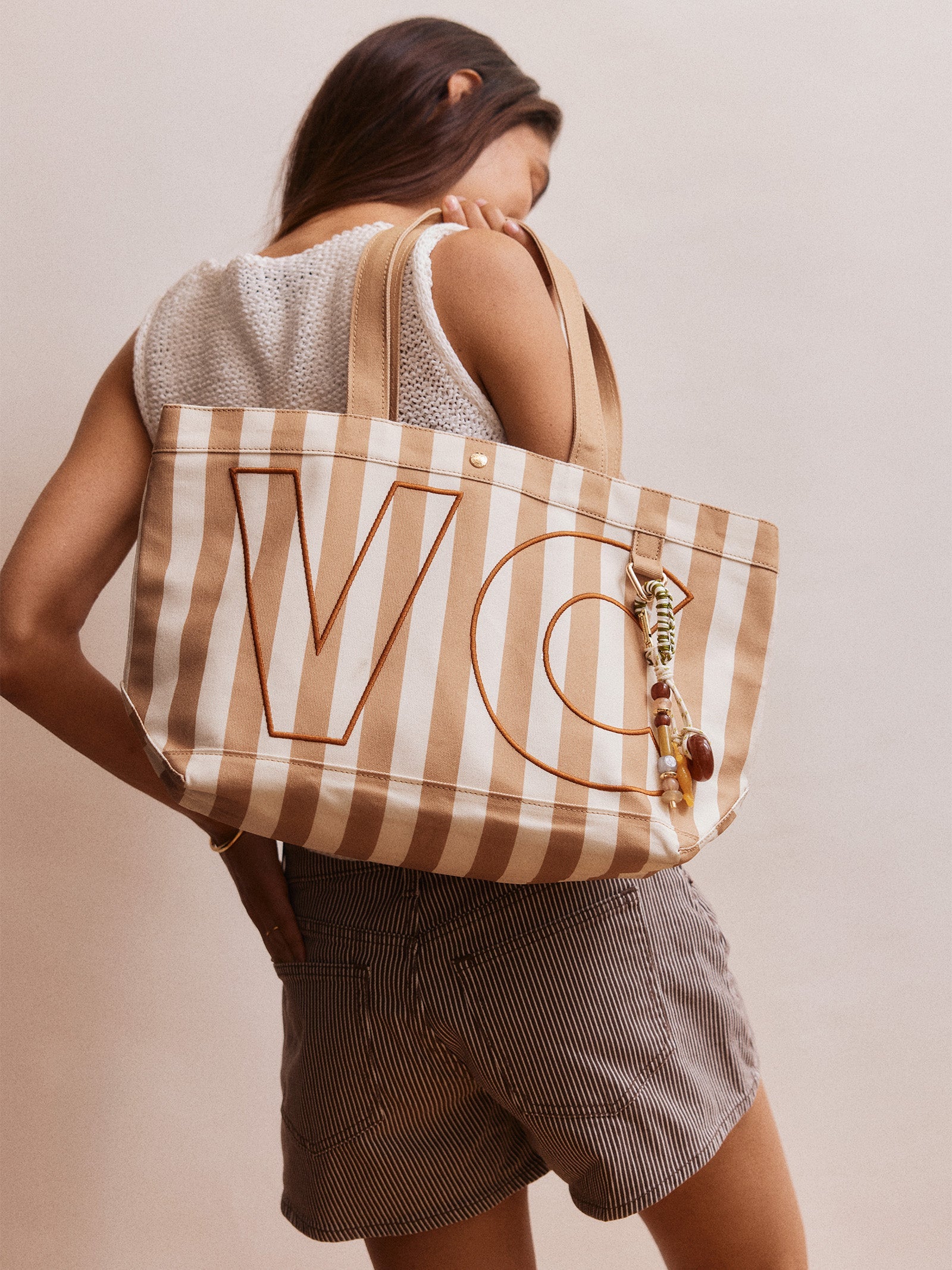 Striped Custom Alpha Tote - Custom Dune
