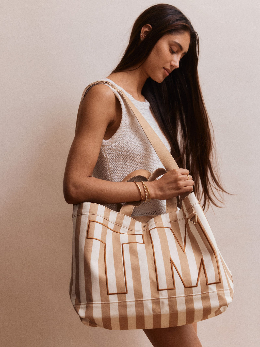 Striped Custom Alpha Tote - Custom Dune
