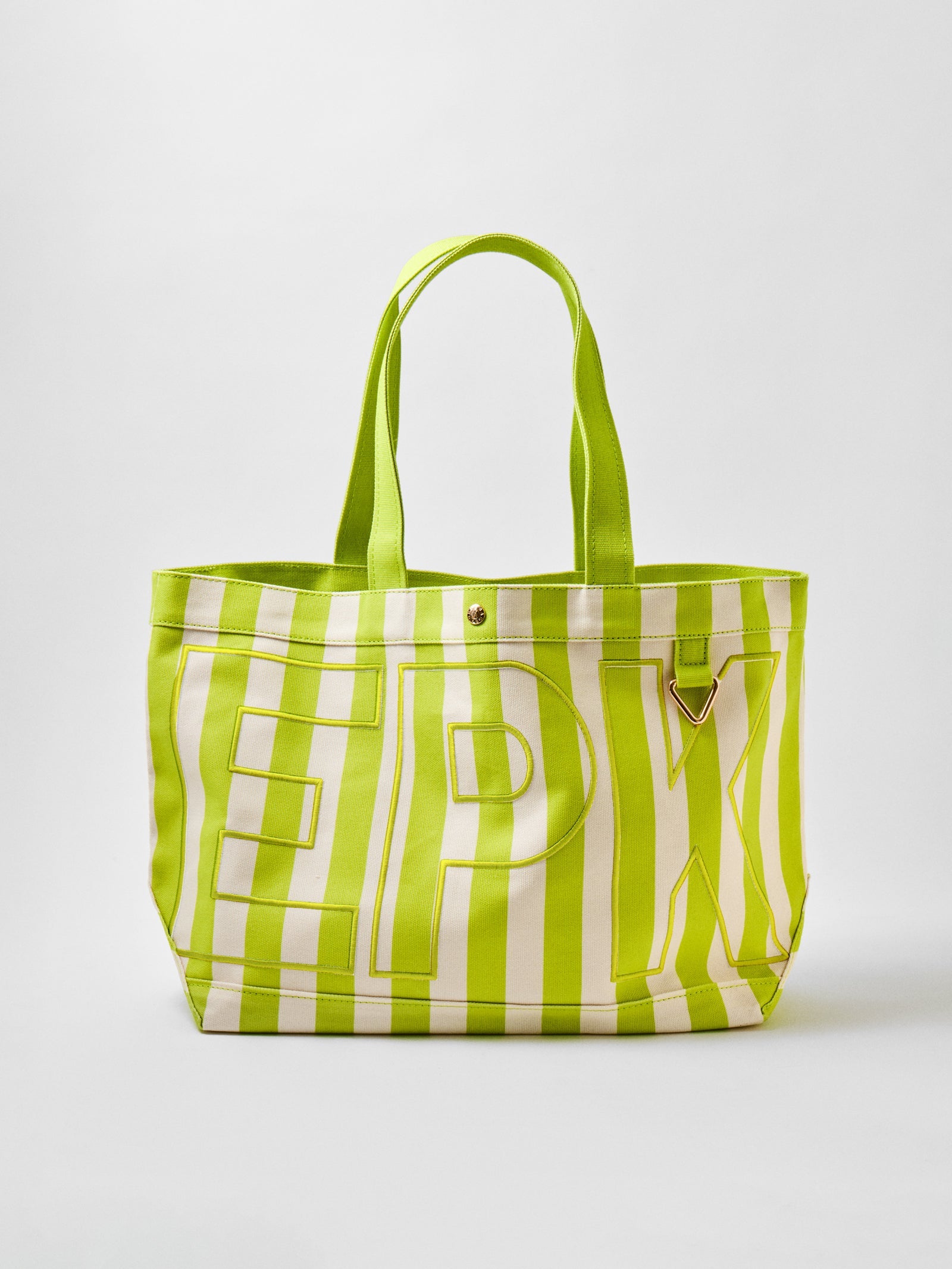 Striped Custom Alpha Tote - Custom Keylime