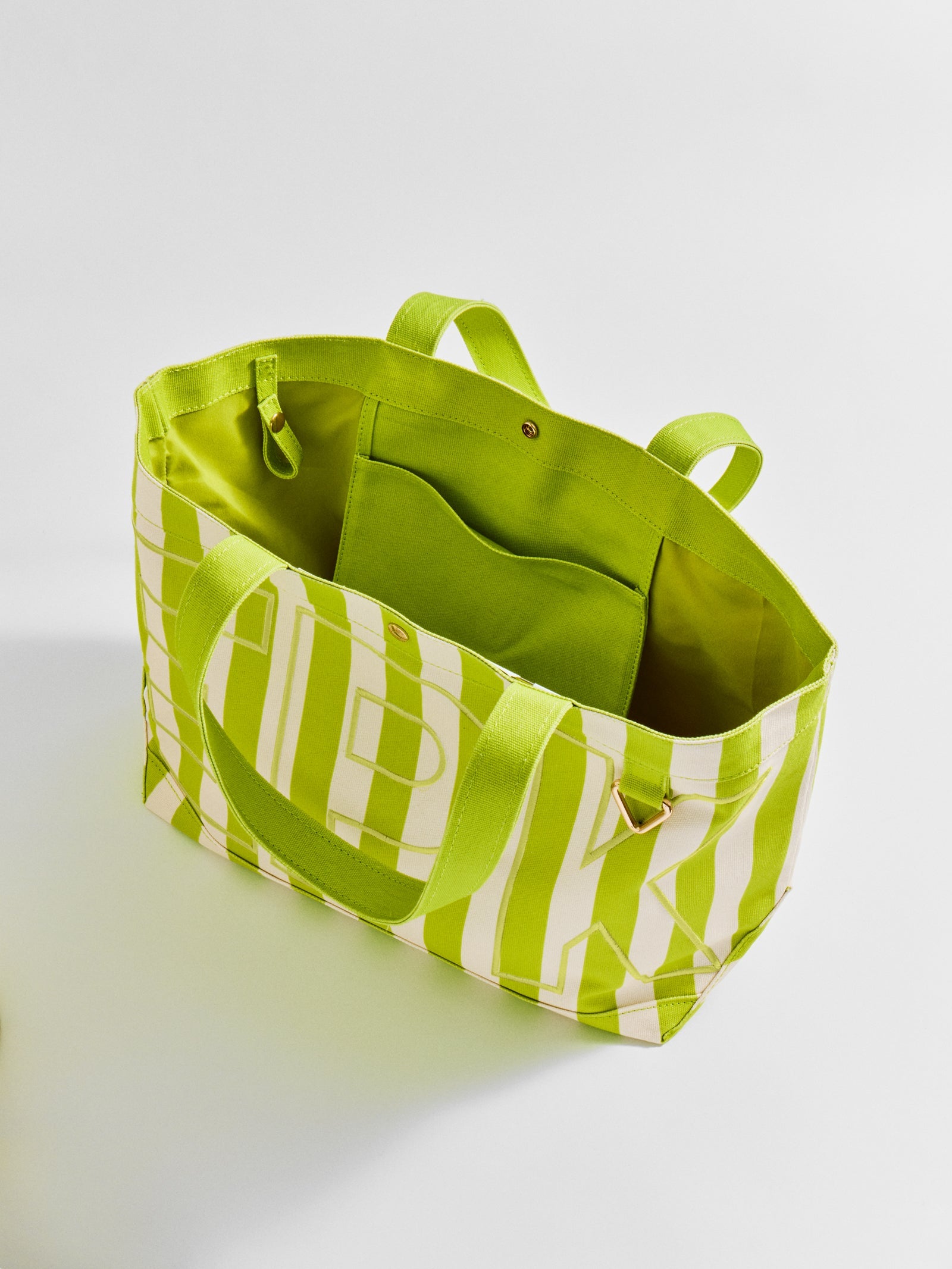 Striped Custom Alpha Tote - Custom Keylime