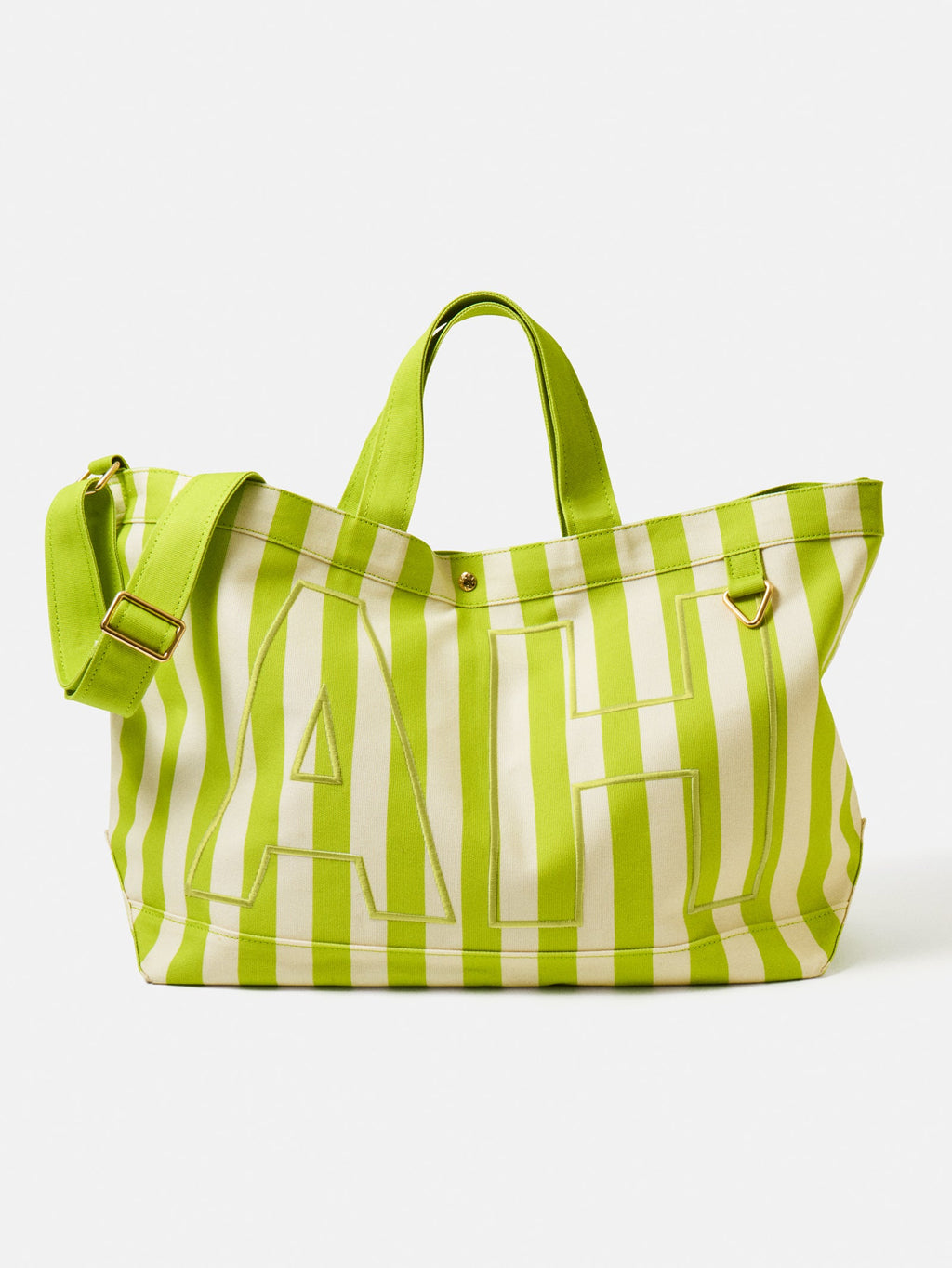 Striped Custom Alpha Tote - Custom Keylime
