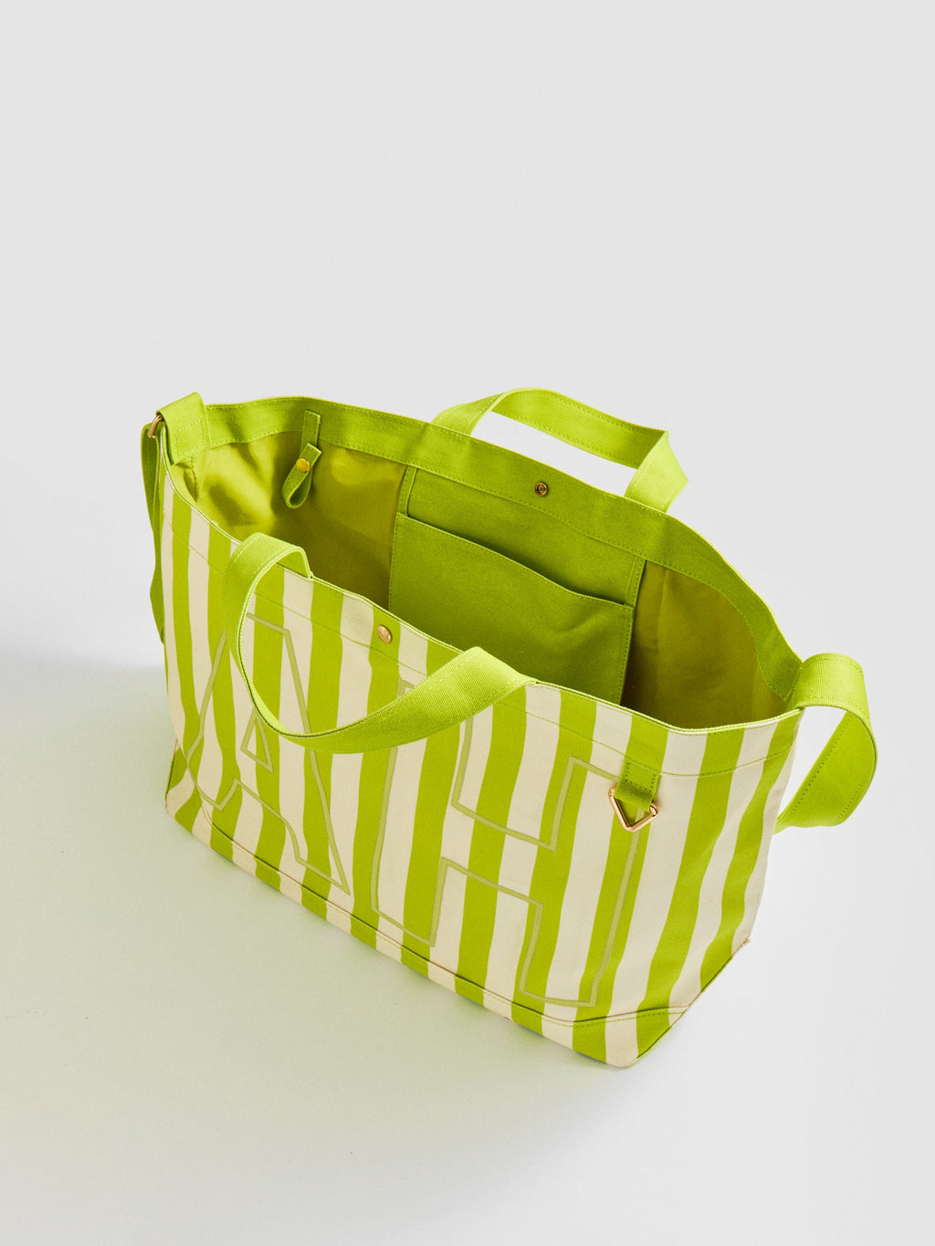 Striped Custom Alpha Tote - Custom Keylime