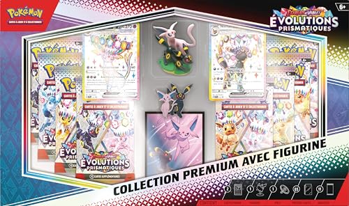 Pokémon : Premium Collection with Scarlet & Purple Figure - Prismatic Evolution of The Pokémon TCG (2 Textured Glossy Promo Cards, 11 Boosters)