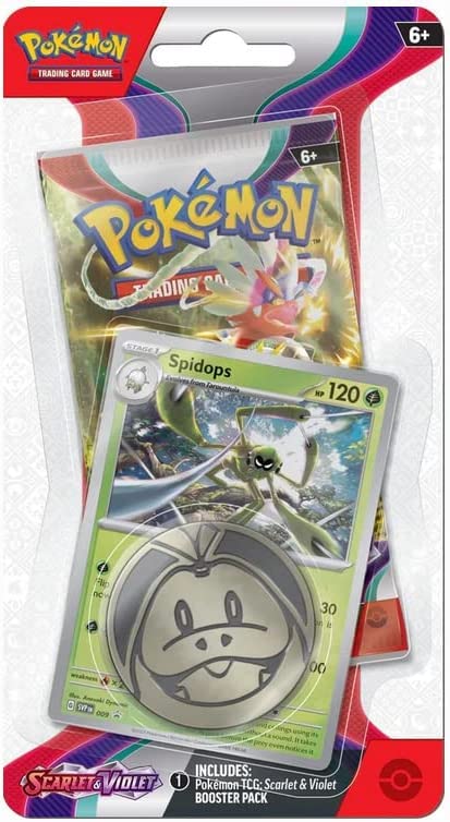 Pokemon TCG: Scarlet and Violet Checklane Espathra and Spidops Blister Booster Pack Bundle, 8 Packs 80 Cards