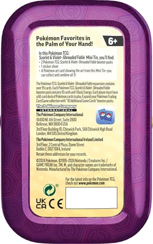 Pokemon TCG – Scarlet & Violet (SV6.5) Shrouded Fable Mini Tin, Assorted