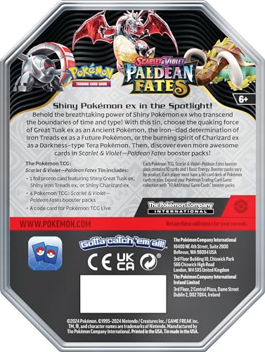 Pokémonémon Pokémon Trading Card Game Scarlet & Violet 04.5 Paldean Fates ex Tin Great Tusk, Green