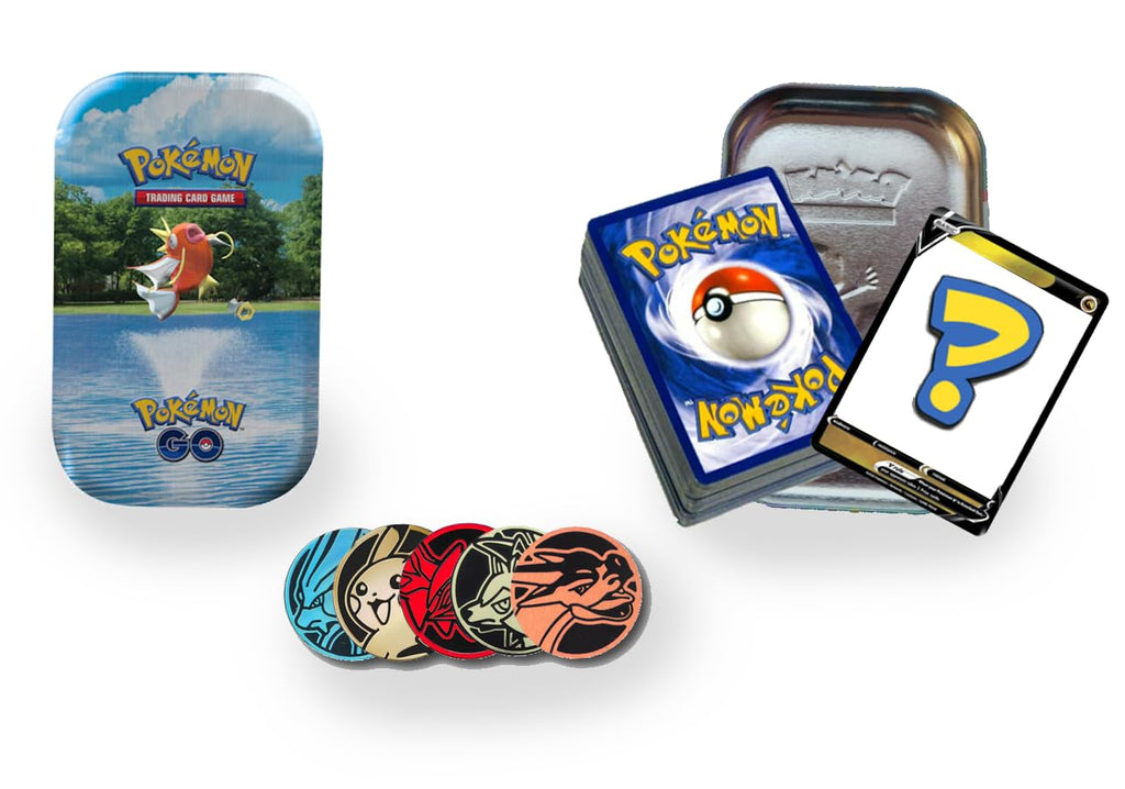 Pokemon TCG - Party Bundle (50 Assorted Cards in a Tin, 1 Ultra Rare Card, 1 Factory Sealed Booster Pack, 1 Coin)