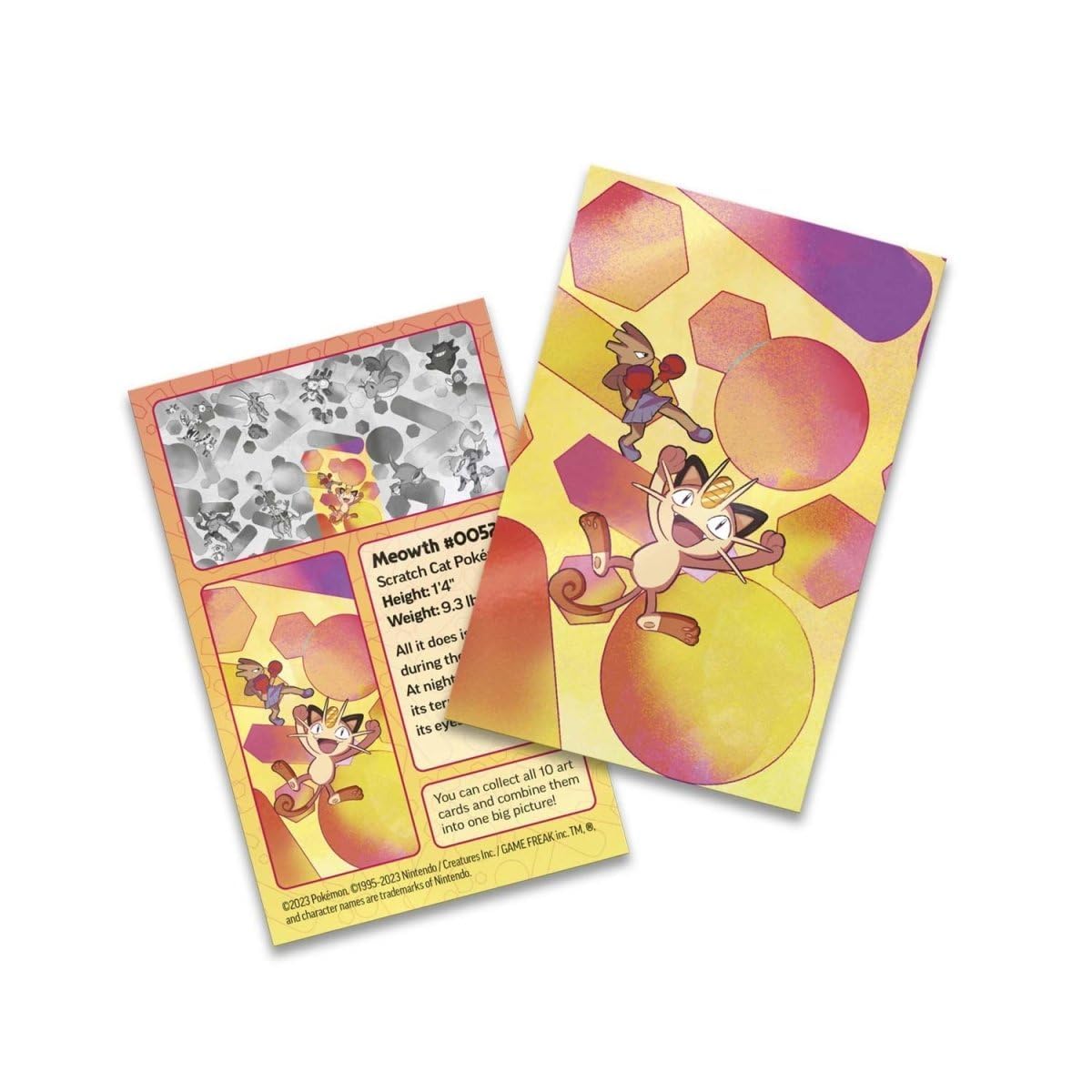 Pokémon TCG: Scarlet & Violet—151 Mini Tin – Meowth and Hitmonchan (2 Booster Packs, 1 Coin & 1 Art Card)