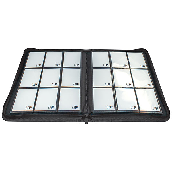 Vivid Black 9 Pocket 360 Card Binder Zip