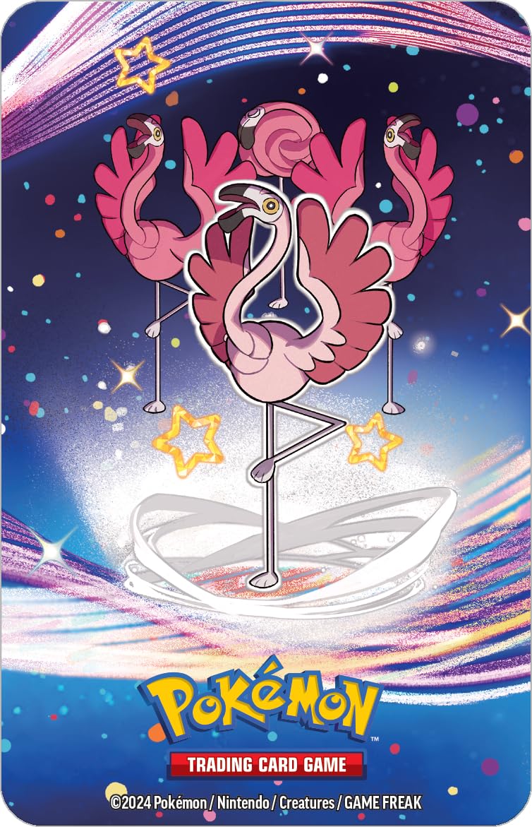 Pokémon TCG: Scarlet & Violet—Paldean Fates Mini Tin – Flamigo (2 Booster Packs, 1 Sticker & 1 Art Card)