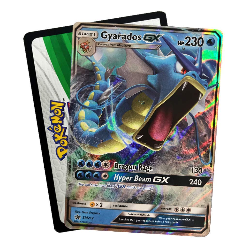 Pokemon SM11.5 Hidden Fates Gx Tin- Gyardos + 1 of 3 Foil Pokémon-GX Cards + 4 Booster Pack, Multicolor