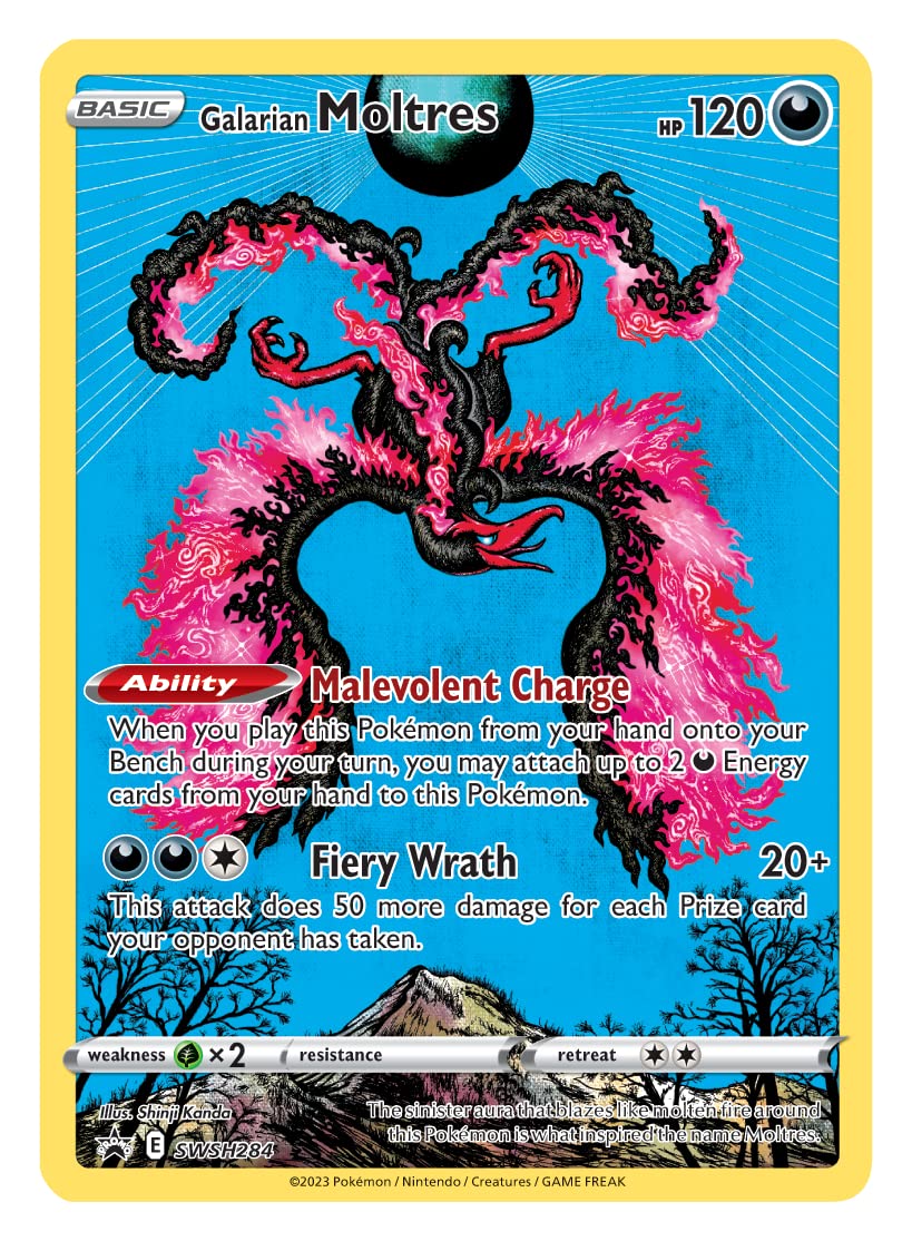 Pokemon TCG: Crown Zenith Tin – Galarian Moltres (1 Foil Card & 5 Booster Packs)