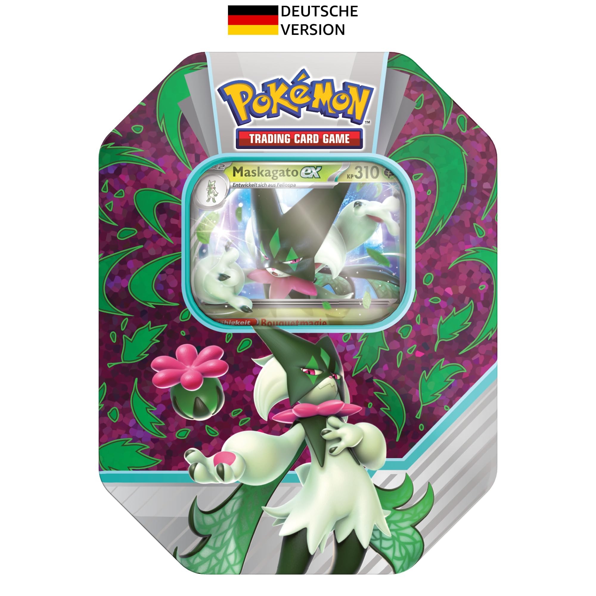 Pokémon - Trading Card Game: Tin-Box Paldea Partner: Maskagato-ex (1 Holographic Promo Card & 4 Booster Packs)