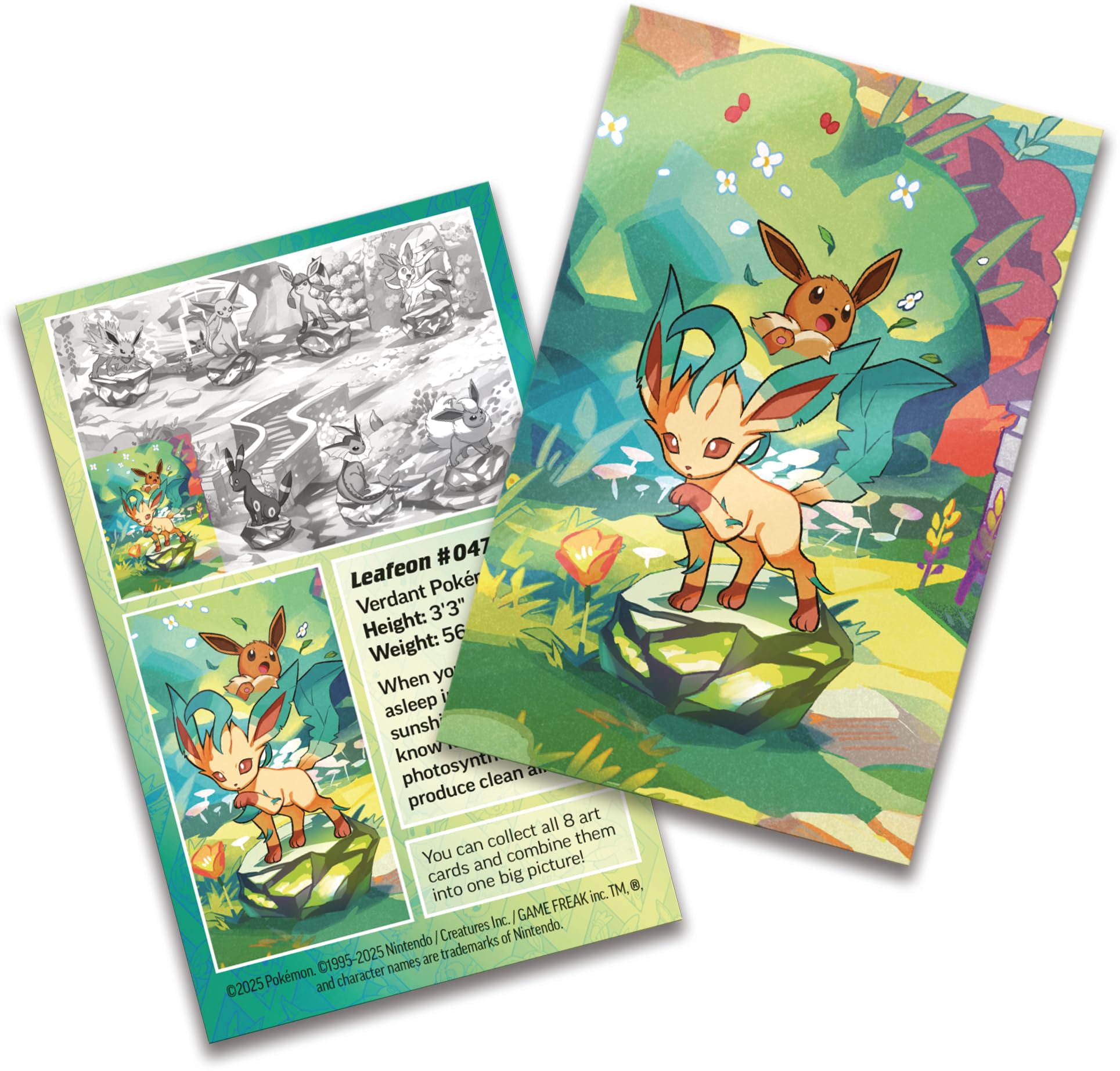 Pokémon TCG: Scarlet & Violet—Prismatic Evolutions Mini Tin – Leafeon (2 Booster Packs & 1 Coin)