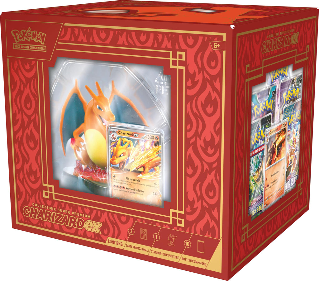 Pokémon TCG: Charizard-ex Super Premium Collection (Three Holographic Promo Cards, One Card Display Figure and 10 Expansion Envelopes)