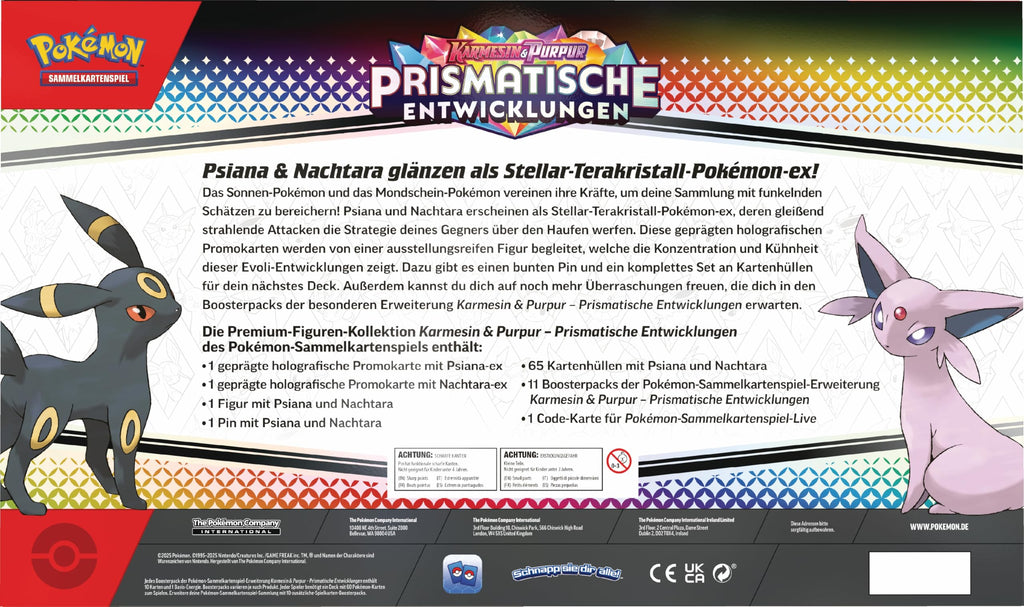 Pokémon Collectible Card Game: Karmesin & Purple Premium Figurines Collection - Prismatic Evolutions (2 Holographic Embossed Cards, 11 Boosters and More)