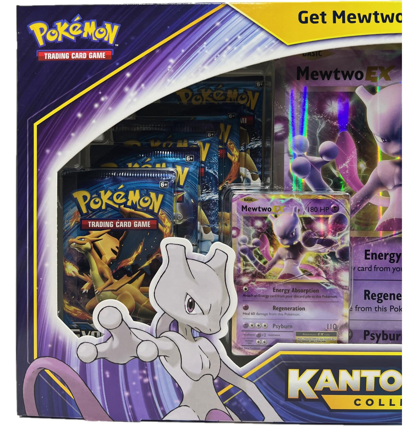 Pokemon TCG: Mewtwo-EX Slowbro-EX Kanto Power Premium Collection, 10 XY Evolutions Booster Packs