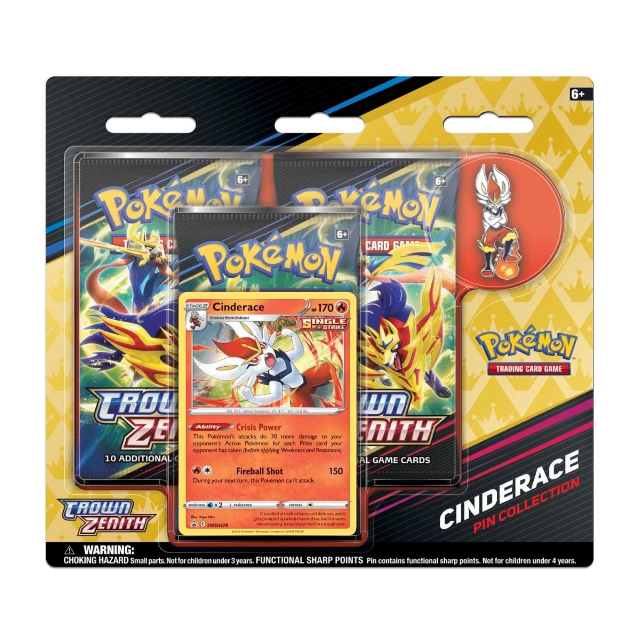 Pokemon TCG: SAS12.5 Crown Zenith Pin Box Collection - Cinderace