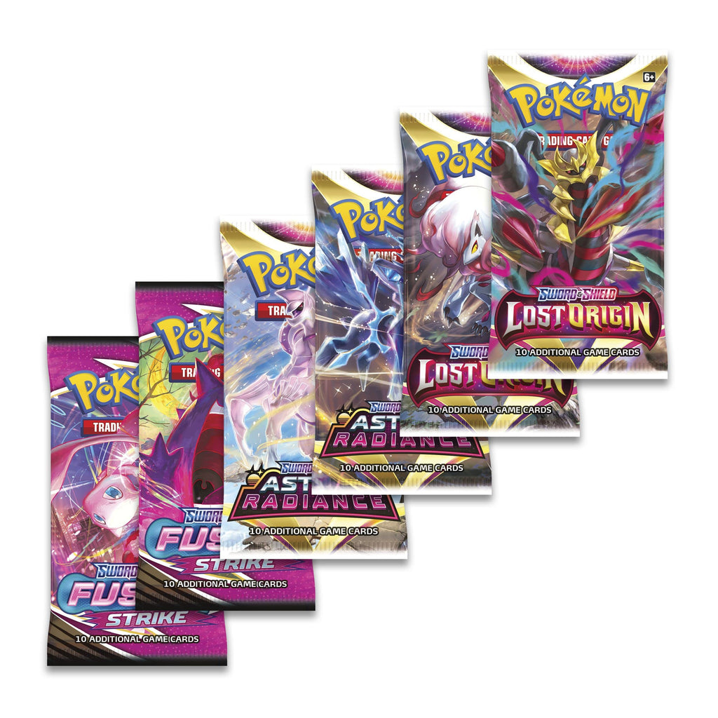 Pokémon TCG: Origin Forme Dialga VSTAR Premium Collection (2 Etched Foil Promo Cards, 1 Foil Oversize Card & 5 Booster Packs)