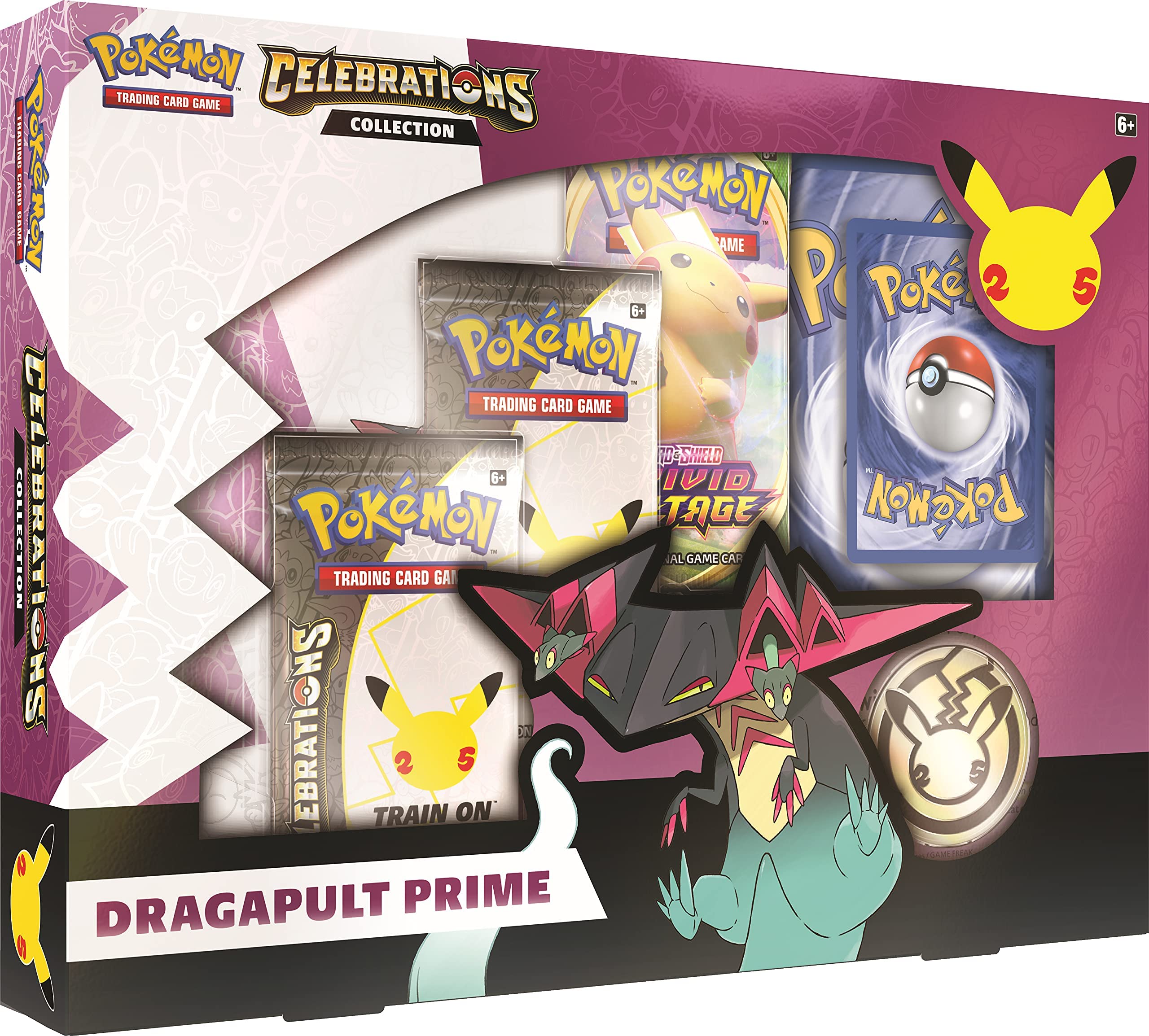 Pokémon | Celebrations Collection Dragapult Prime | Card Game | Ages 6+ | 2 Players | 10+ Minutes Playing Time