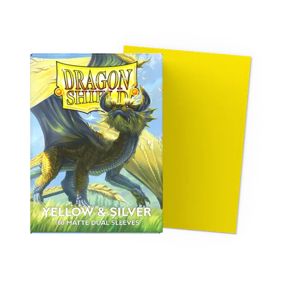 Dragon Shield Game Sleeves 100ct - Matte Dual Yellow & Silver Standard