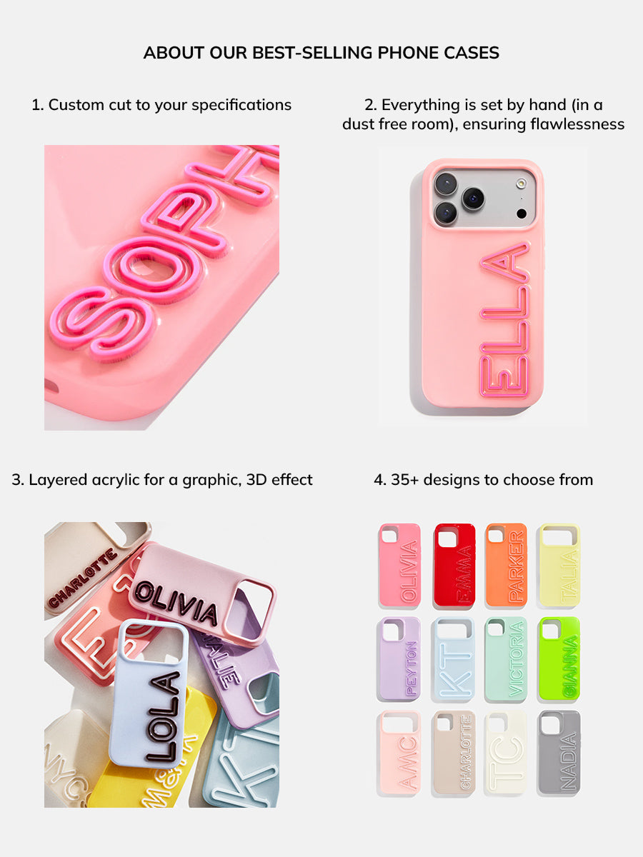 Fine Line Custom iPhone Case - Light Blue/Orange