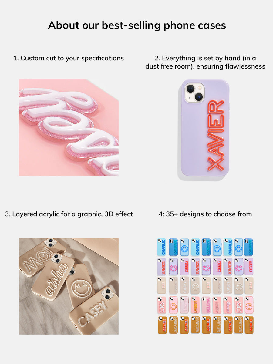 Fine Line Custom iPhone Case - Transparent Purple/White