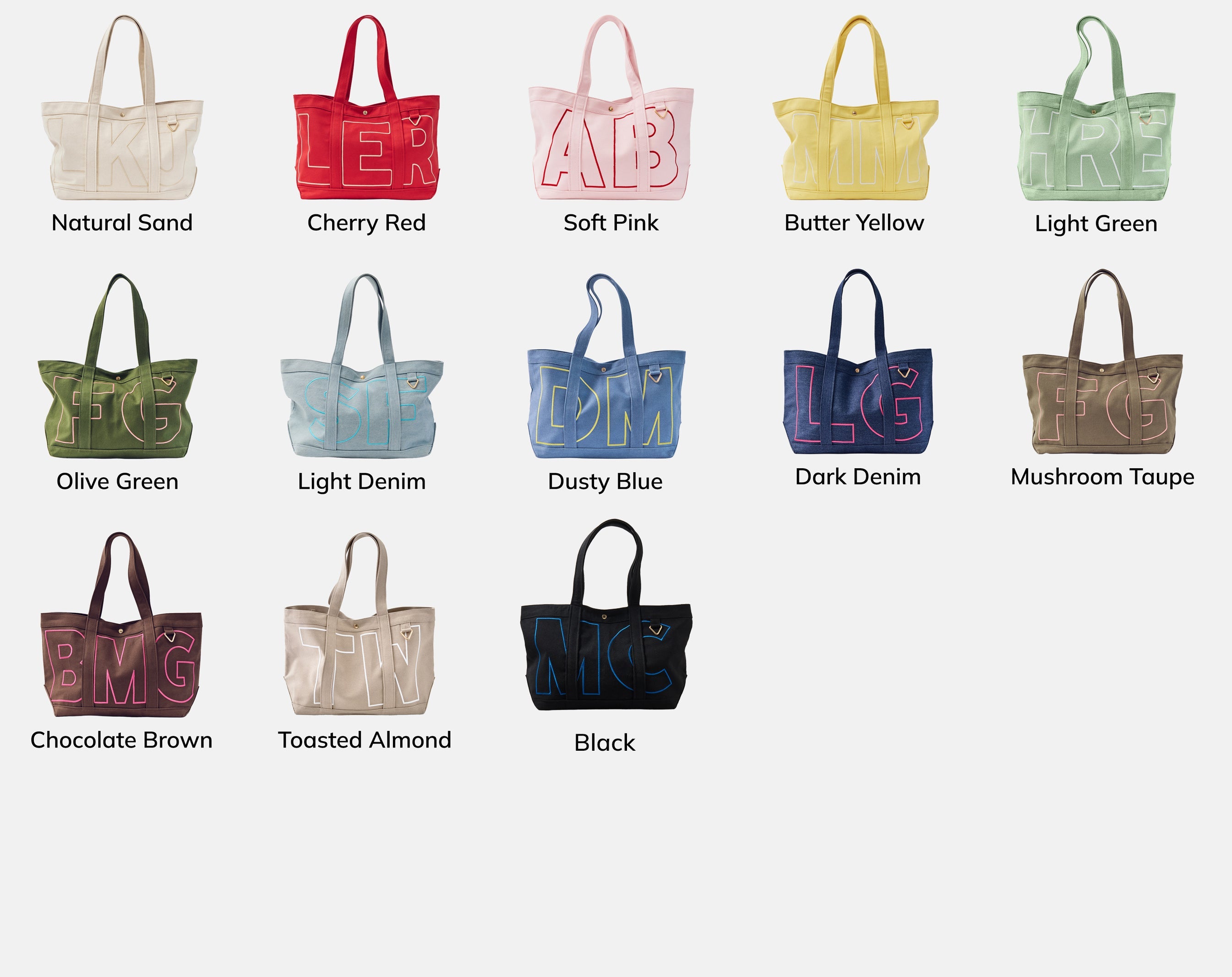 Solid Custom Alpha Tote - Dusty Blue