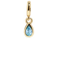 Birthstone Cluster Charm - Blue Zircon/Gold