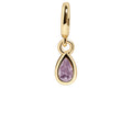 Birthstone Cluster Charm - Light Amethyst/Gold