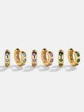Sydney 18K Gold Plated Sterling Silver Birthstone Earrings - Rose