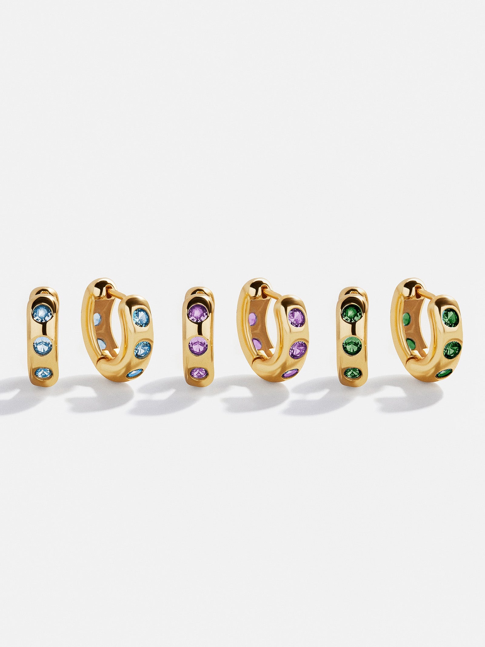 Sydney 18K Gold Plated Sterling Silver Birthstone Earrings - Rose