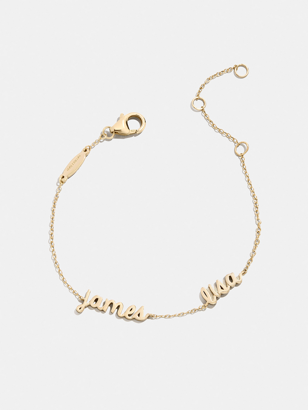 14K Gold Custom Script Multi Name Bracelet - 2 Names