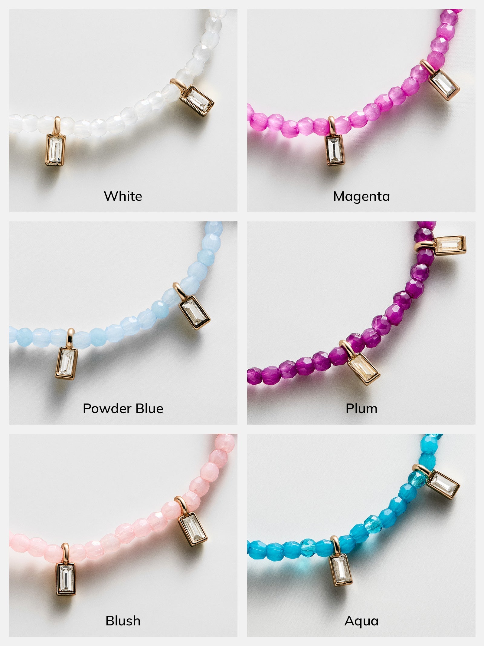 Crystal Beaded Bracelet - Blush