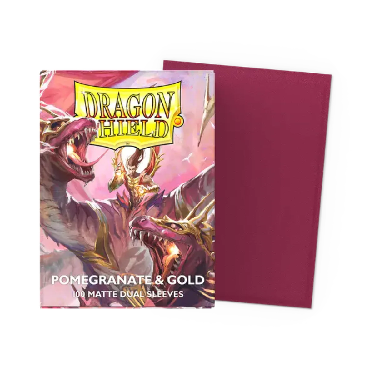 Dragon Shield Game Sleeves 100ct - Matte Dual Pomegranate & Gold Standard