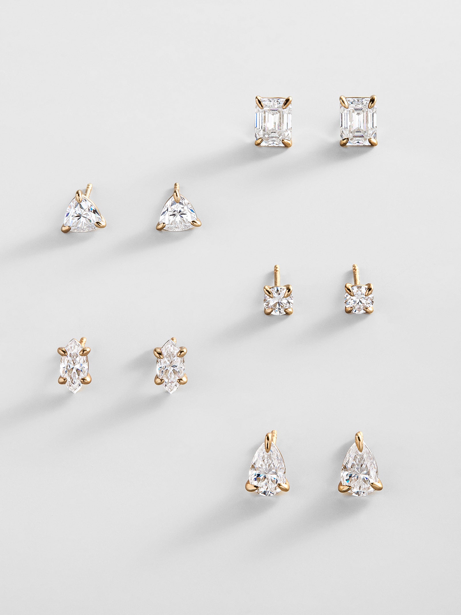 Debra 14K Gold Earrings - Marquise Stone