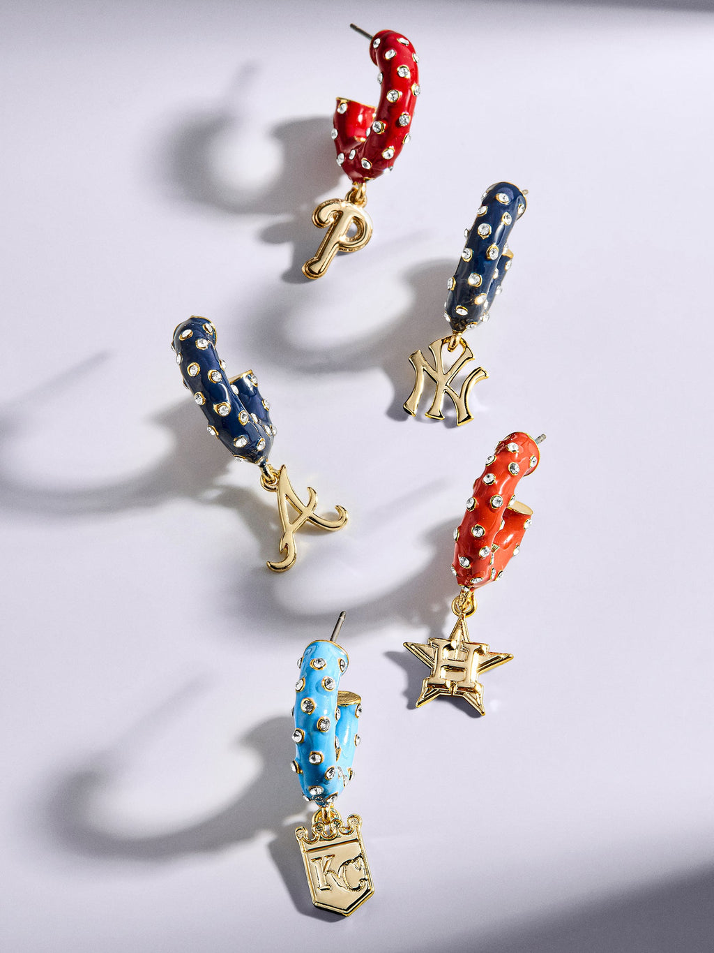 MLB Enamel Hoop Earrings - New York Yankees