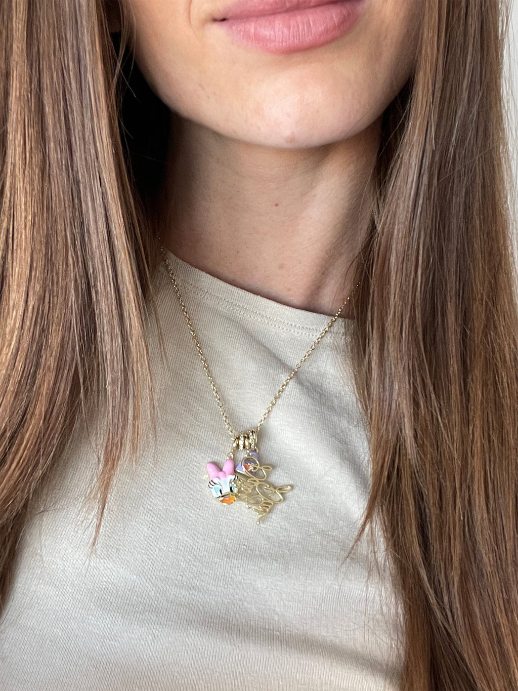 Disney Daisy Duck Cluster Charm Necklace - Daisy Duck