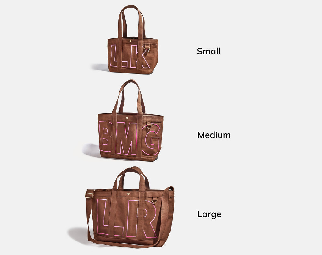 Solid Custom Alpha Tote - Chocolate Brown