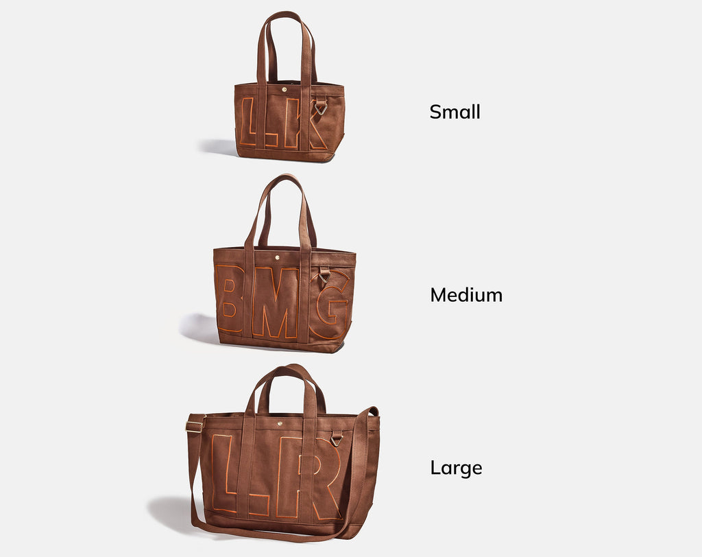 Solid Custom Alpha Tote - Chocolate Brown