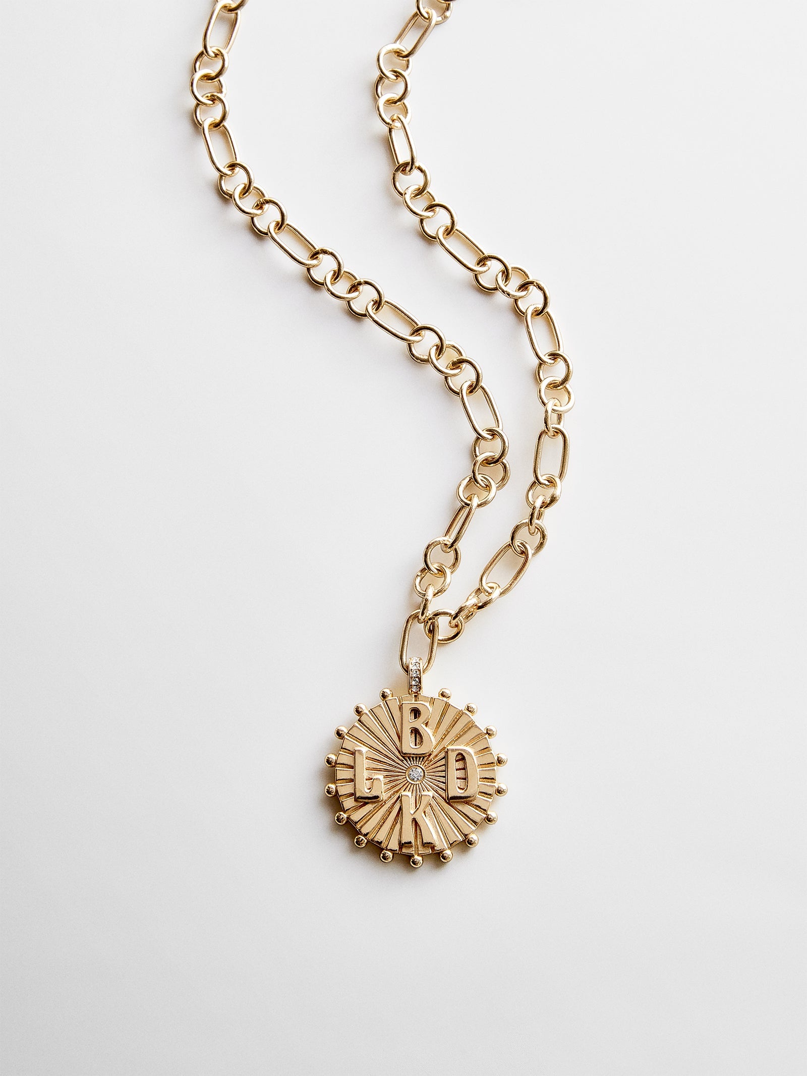 Initial Custom Medallion Necklace - Gold