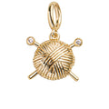 Hobbies Cluster Charm - Knitting - Gold