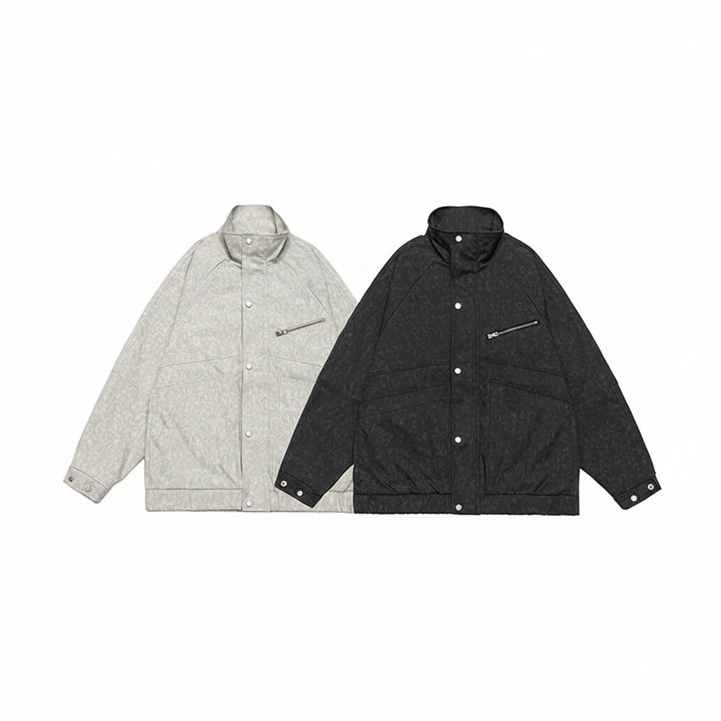 Urban Mechanical Style Hooded Loose Fit Jacket for men