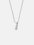 Mini Silver Pavé Script Cluster Custom Nameplate Necklace - 1 Name