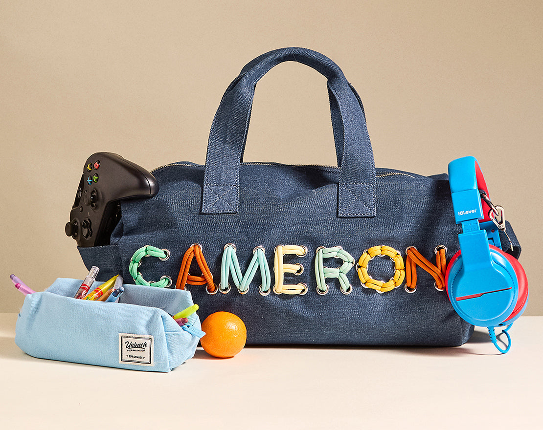 Thready to Go Kids' Custom Duffle - Dark Denim/Multi