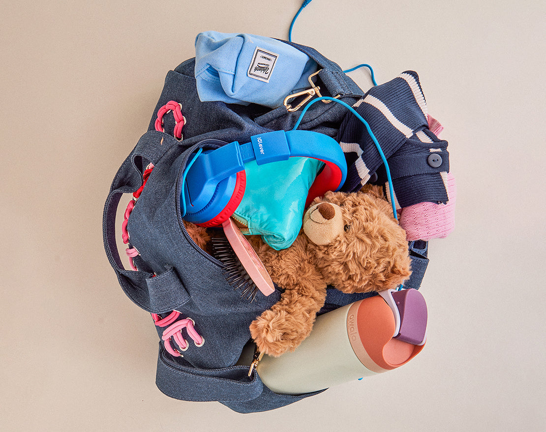 Thready to Go Kids' Custom Duffle - Dark Denim/Pink Multi