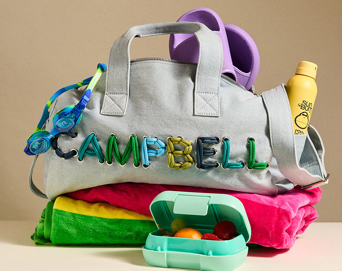 Thready to Go Kids’ Custom Duffle - Light Denim/Blue Multi