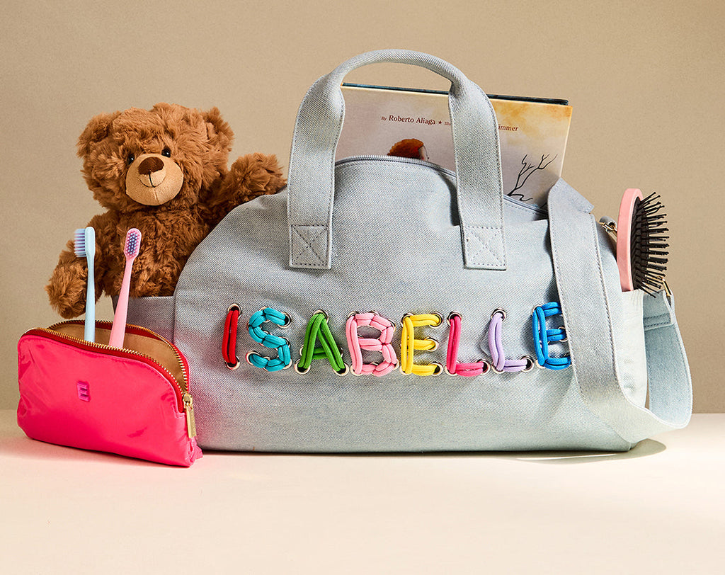Thready to Go Kids’ Custom Duffle - Light Denim/Multi