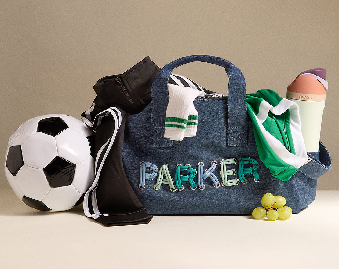 Thready to Go Kids’ Custom Duffle - Dark Denim/Blue Multi