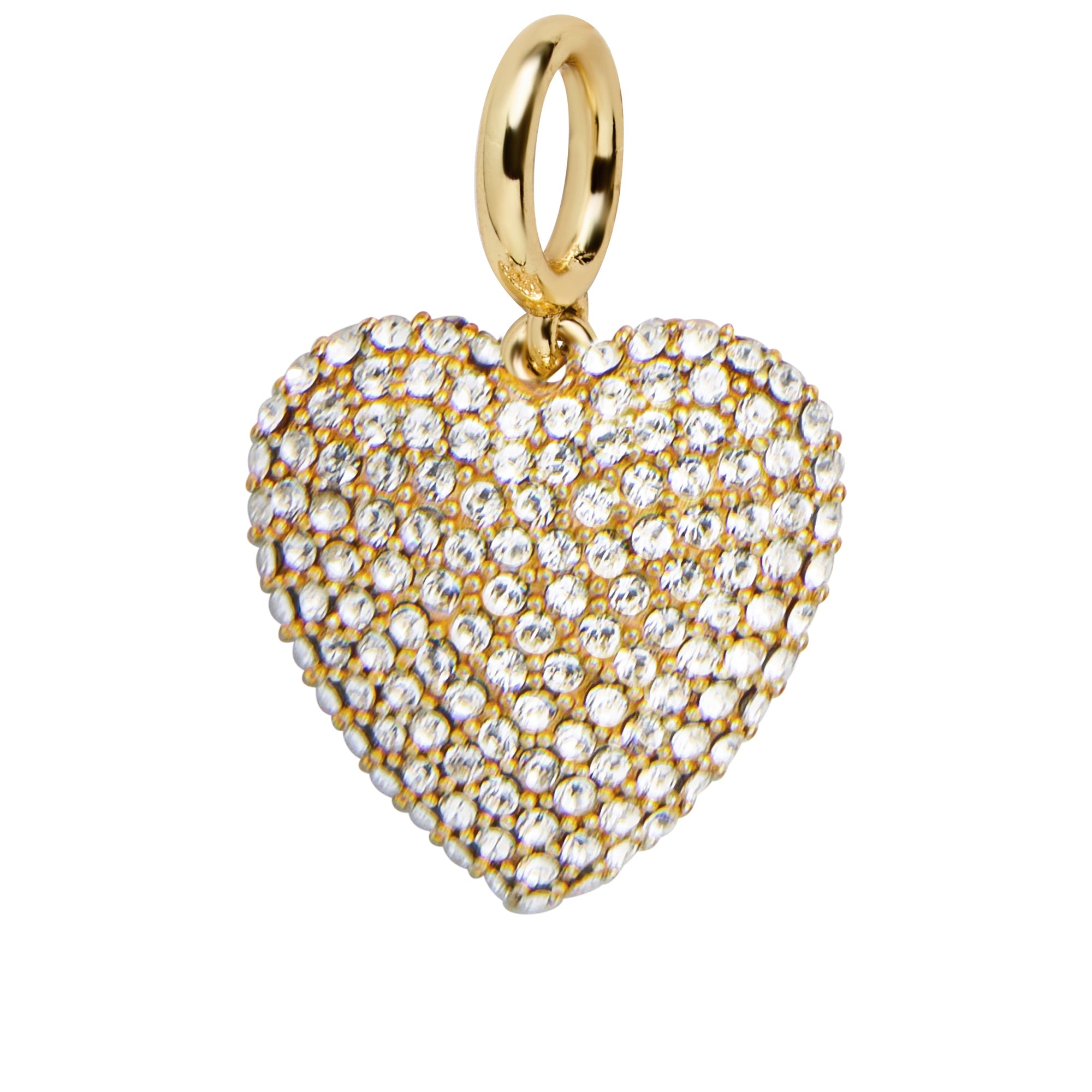 Heart Cluster Charm - Puffy Pave